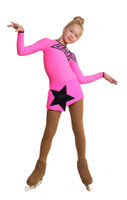 IceDress Figure Skating Dress - Thermal - Constellation (Hot Pink with Black)