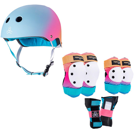 バカラ バンブー　ボンボニエール・トレイ　セット Triple Eight Rollerskating Combo Set - Pads & Helmet (Sunset)