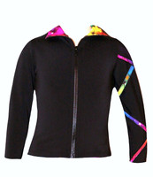 Criss Cross Poly/Spandex Rainbow Ice Skating Jacket  XJ121