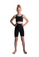 Ixedress - Crop-Top and Biker Shorts with Criss Cross Lace Design (Black and Dark Grey)