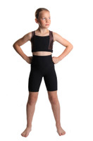 Ixedress - Crop-Top and Biker Shorts with Criss Cross Lace Design (Black and Cocoa)