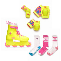 Impala Rollerskates -  Package Deal  15% OFF - Roller Skates, Pads & Socks (Barbie Bright Yellow)