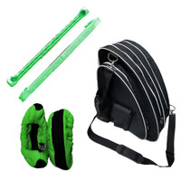 Package Deal - Skate Bag (Black with White Line) + Guards (Gel Green) + Soakers (Green) 15% OFF