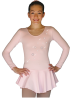 ChloeNoel DLP728  Plain Solid Sanded Poly Spandex Dress Light Solid Pink w/ Snow Flakes