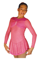 ChloeNoel DLS788 Cinderella Swirls Sparkle Spandex w/ Mesh Dress (Magic Pink)