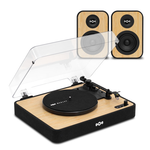 Revolution Bluetooth Record Player & Uplift Bluetooth Bookshelf Speakers Bundle