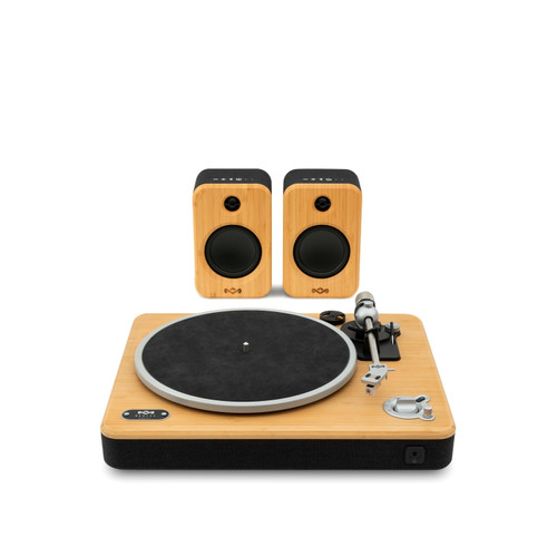 Stir It Up Wireless 2 Record Player & Get Together Duo 2 Bookshelf Speaker Bundle