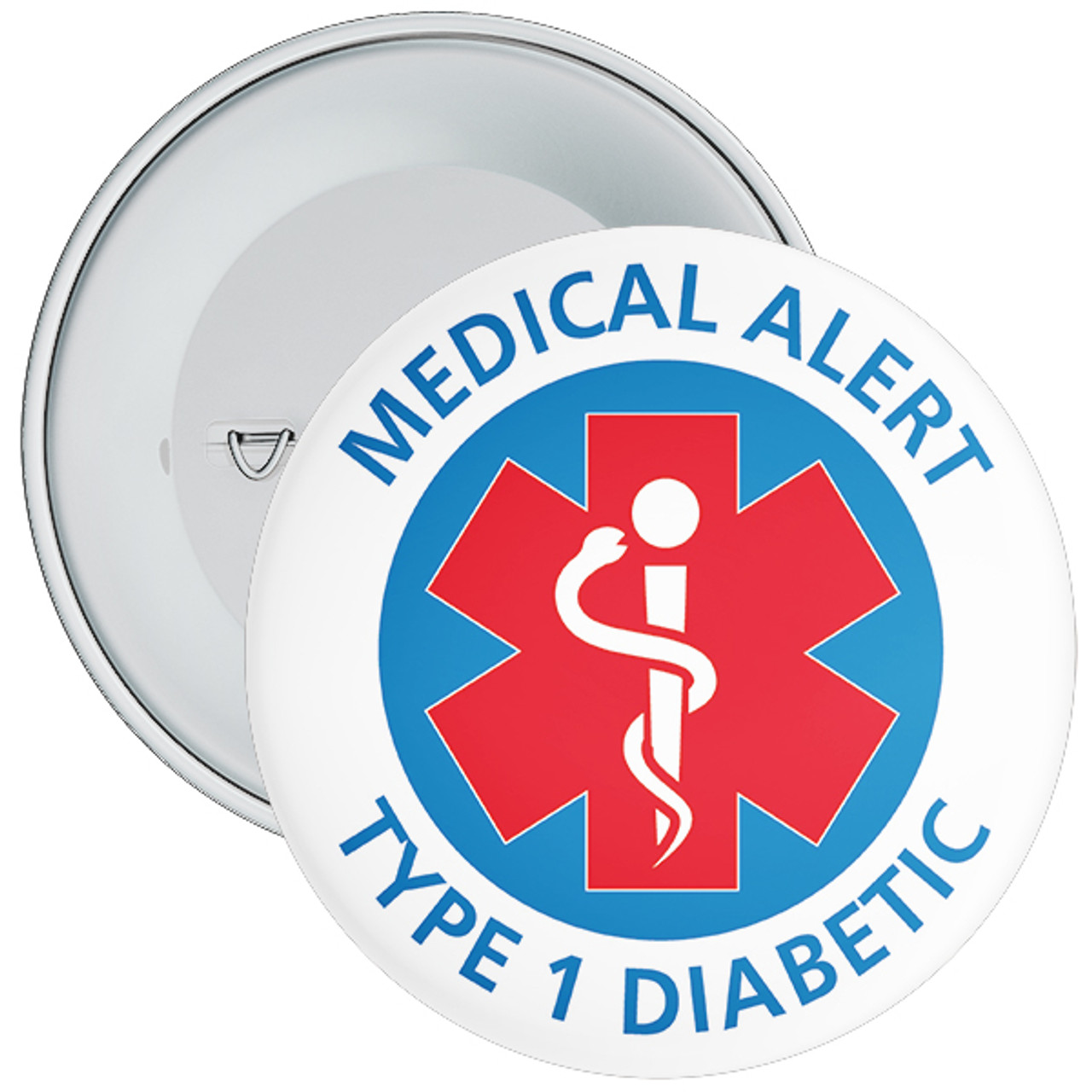 Type 1 Diabetes Medical Alert Badge - 5 Sizes - The Badge Centre ®