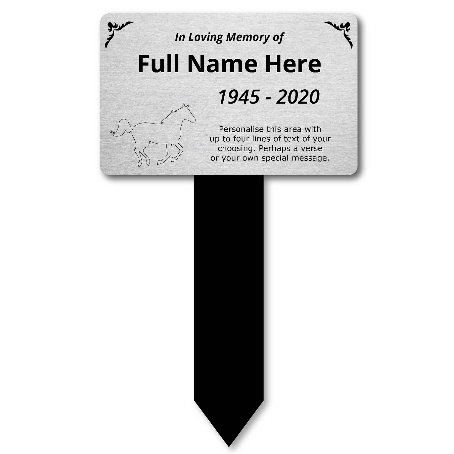 Personalised Pet Memorial Plaque With Stake – Outdoor/Indoor Waterproof Grave Marker, Dog Memorial, UK Made