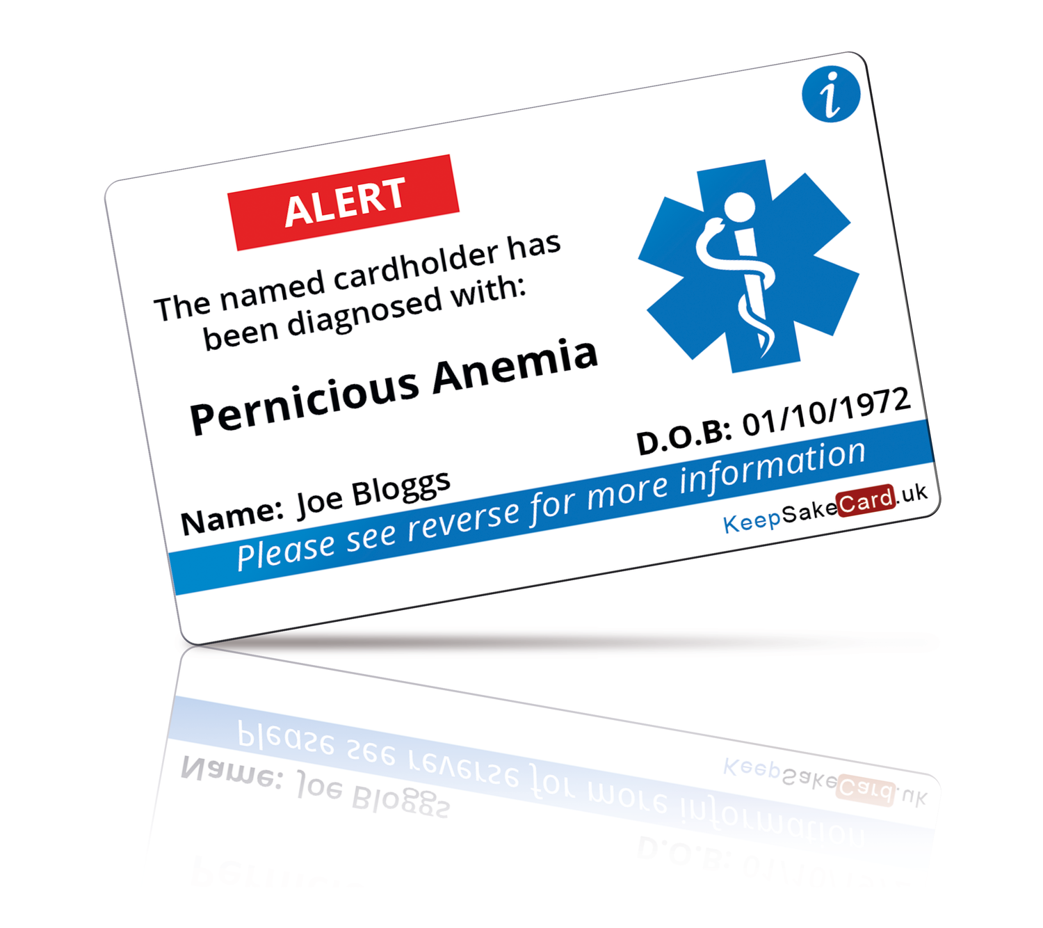 Pernicious Anemia Medical I.C.E. Card - The Badge Centre