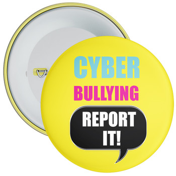 Pack of 20 School Cyber Bullying Report It Anti Bullying Badge (yellow)