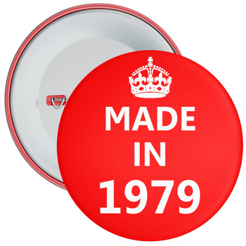 Red Made in 1979 Birthday Badge