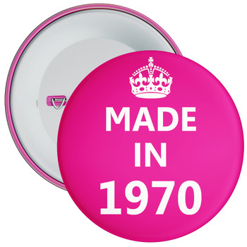 Pink Made in 1970 Birthday Badge