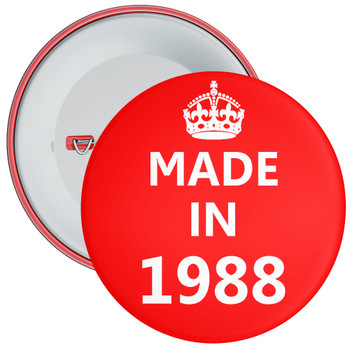 Red Made in 1988 Birthday Badge