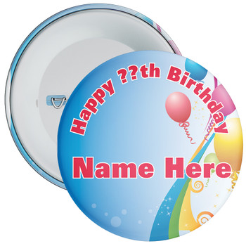 Blue Personalised Birthday Badge 1