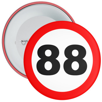 Speed Sign Themed 88th Birthday Badge