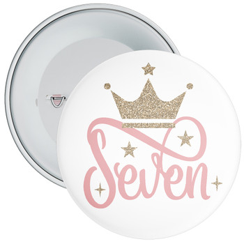 Pink Crown 7th Birthday Badge