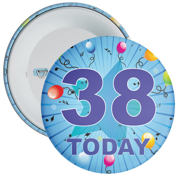 Blue 38th Birthday Badge