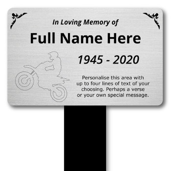 Personalised Memorial Plaque - In Loving Memory Plaque - Motorbike