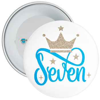 Crown 7th Birthday Badge Blue
