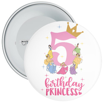 Pink 5th Birthday Princess Badge