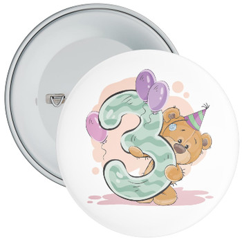 Teddy Bear 3rd Birthday Badge