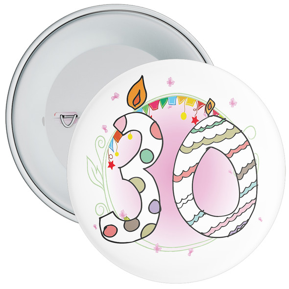 Lot De 30 Badges émaillés Roses - Sensibilisation Cancer Du Sein - En Métal Avec Fermoir - Cône Rose Solide - 11