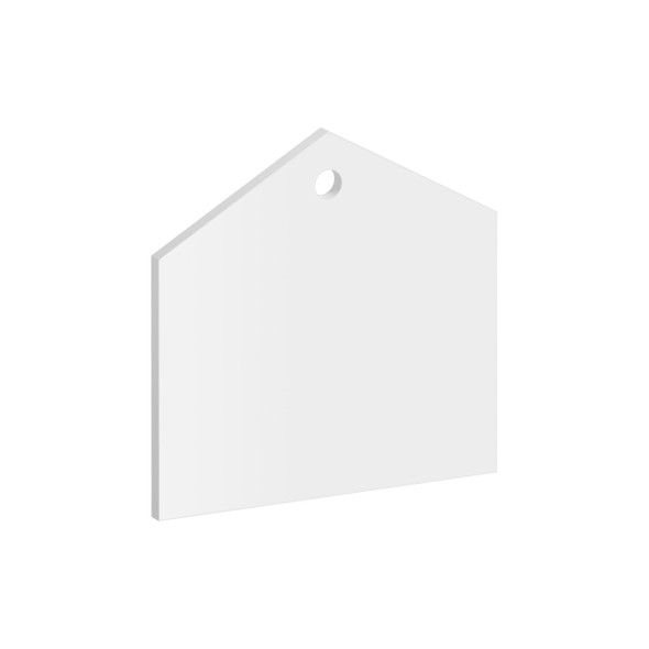 Pack of 6 - Sloped Square Acrylic Keyring Blank