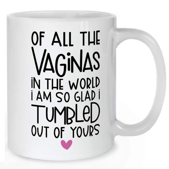 Of All the Vaginas… I’m Glad I Tumbled Out of Yours Mug - Mother Mug