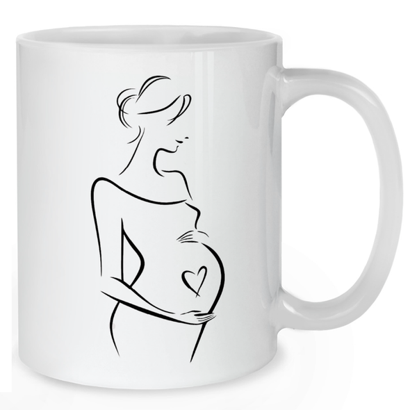 Pregnant Mama Line Art Mug - Mother Mug