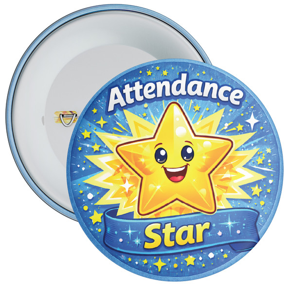 Attendance Star School Attendance Badge – Blue Star Reward Badge for Pupils