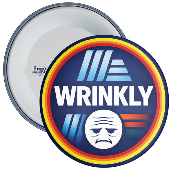Wrinkly Parody Badge – Supermarket Style Age Humour Novelty Badge