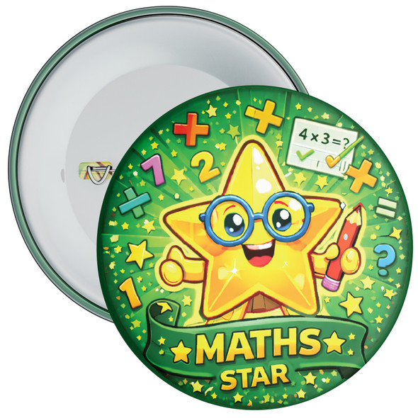 Green Maths Star School Badge Pack - Maths Achievement Reward Badges (Pack of 20)