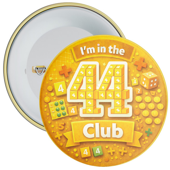 Yellow 44 Club Maths School Badge Pack - Maths Club Achievement Badges (Pack of 20)