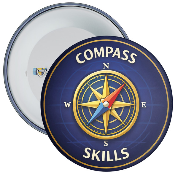 Compass Skills School Geography Badge - Direction and Navigation Award - Pack of 20