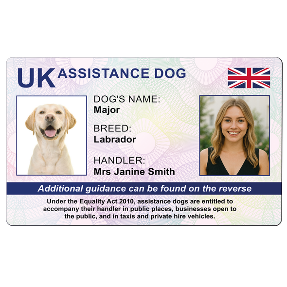 UK Assistance Dog PVC ID Card – Personalised Access & Support Card