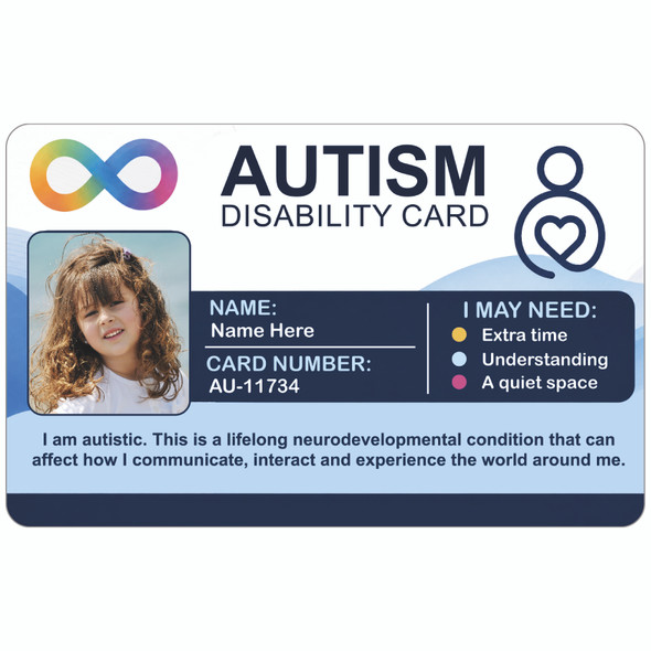 Personalised Autism Disability ID Card with Photo - Personalised Access & Support Card