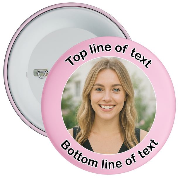 Light Pink Bordered Photo Badge