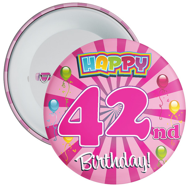 Pink Rays 42nd Birthday Badge