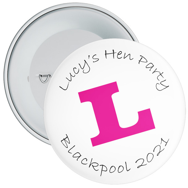 Customisable L Plate Hen Party Badge 1