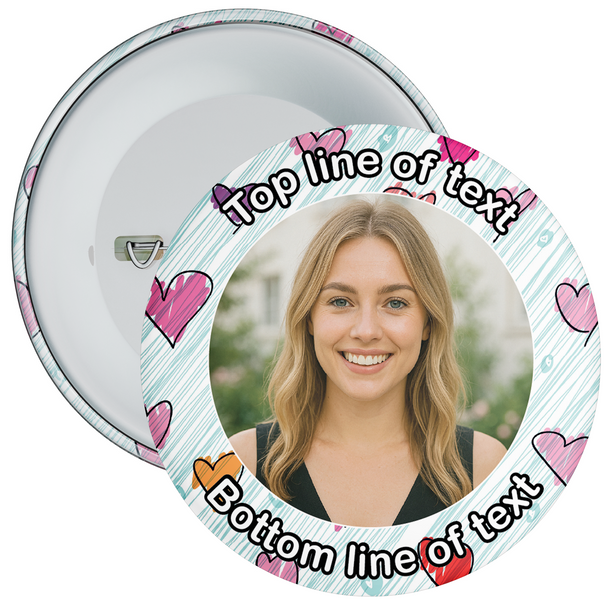 Abstract Heart Border Styled Photo Badge