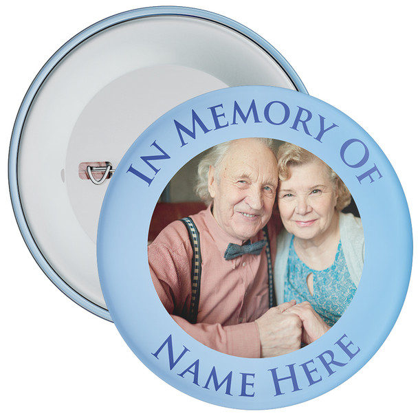 In Memory Of Photo Badge (blue)