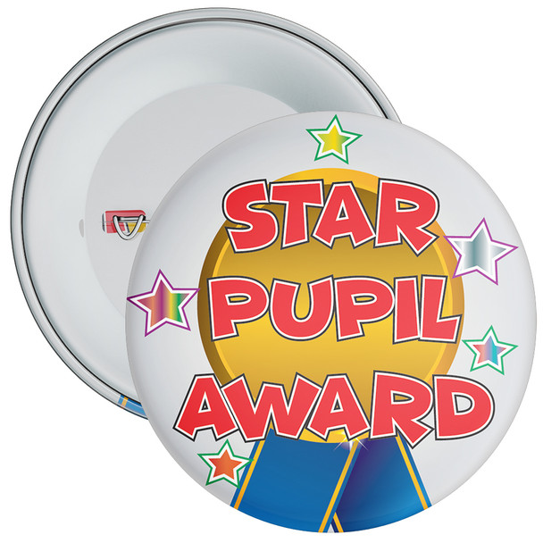 Pack of 20 School Grey Star Pupil Award Badge