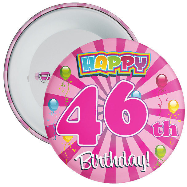 Pink Rays 46th Birthday Badge