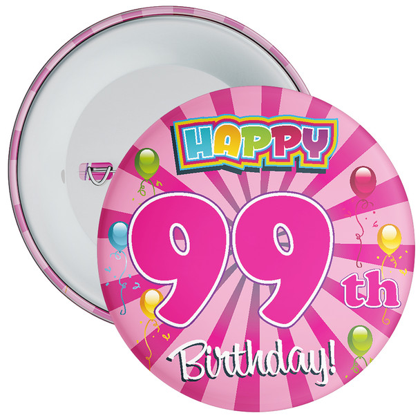 Pink Rays 99th Birthday Badge