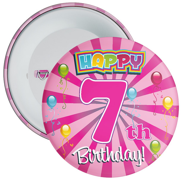 Pink Rays 7th Birthday Badge