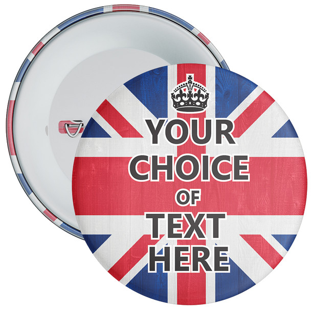 Customisable Keep Calm Badge (Union Jack)