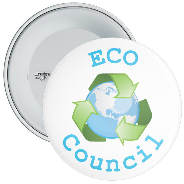 Pack of 20 School ECO Council Badge 1 - White