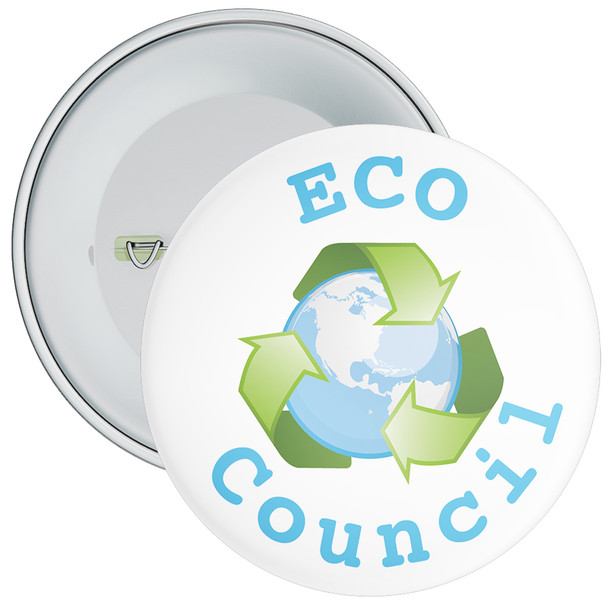 Pack of 20 School ECO Council Badge 1 - White