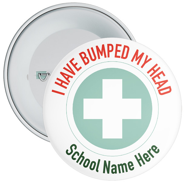 Pack of 20 School I Have Bumped My Head Custom Badge